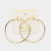 14K Gold Dipped 1.8 Inch Hypoallergenic Hoop Earrings
