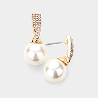 Rhinestone Embellished Pearl Accented Earrings