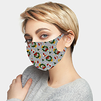 Christmas Wreath Print Fashion Mask