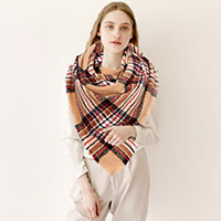 Plaid Check Blanket Scarf