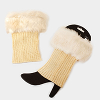 Faux Fur Cuff Knit Leg Warmers