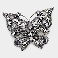 Multi Stone Butterfly Pin Brooch  / Pendant