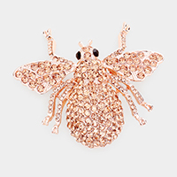 Crystal Rhinestone Pave Bug Pin Brooch
