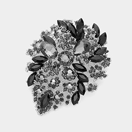 Marquise Stone Accented Flower Pin Brooch