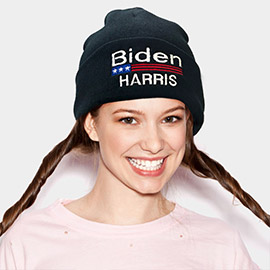 Biden Harris Embroidered Beanie Hat