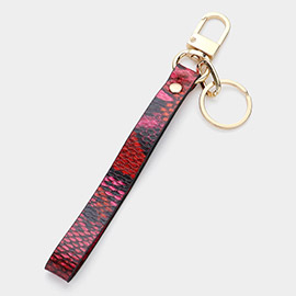 Snake Skin Faux Leather Keychain