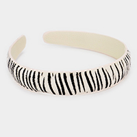 Zebra Pattern Genuine Leather Headband