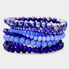 9PCS - Faceted Bead Stretch Bracelets