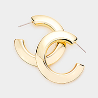 Bold Metal Half Hoop Earrings