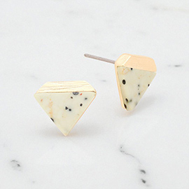 Geometric Natural Stone Stud Earrings