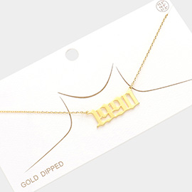 1990 Gold Dipped Birth Year Pendant Necklace