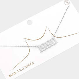1990 White Gold Dipped Birth Year Pendant Necklace