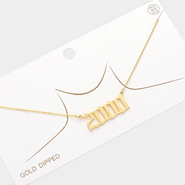 2001 Gold Dipped Birth Year Pendant Necklace