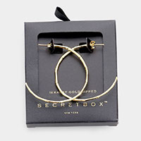 Secret Box _ 14K Gold Dipped Bamboo Metal Half Hoop Earrings