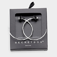 Secret Box _ Sterling Silver Dipped Bamboo Metal Half Hoop Earrings