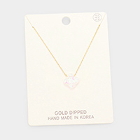 Gold Dipped Glitter Clover Pendant Necklace