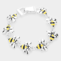 Enamel Honey Bee Link Magnetic Bracelet