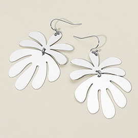 Metal Leaf Link Dangle Earrings