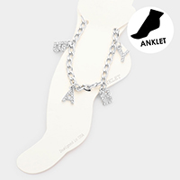 BABY Rhinestone Embellished Charm Message Anklet