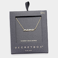 Secret Box _ 14K Gold Dipped mama Message Pendant Necklace