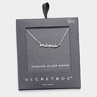 Secret Box _ Sterling Silver Dipped mama Message Pendant Necklace