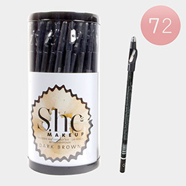 72PCS - Waterproof Dark Brown Eye and Lip Pencils with Sharpeners