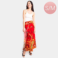 Paisley Print Slit Wide Leg Palazzo Pants