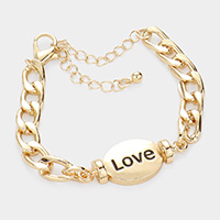 LOVE Metal Oval Message Charm Bracelet