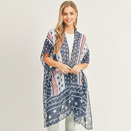 American USA Flag Kimono Poncho