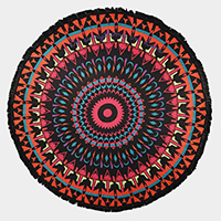 Mandala Print Multi-Way Round Beach Throw Towel