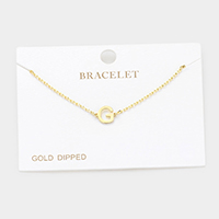 -G- Gold Dipped Metal Monogram Charm Bracelet