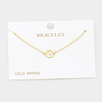 -G- Gold Dipped Metal Monogram Charm Bracelet