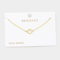 -O- Gold Dipped Metal Monogram Charm Bracelet