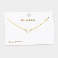 -P- Gold Dipped Metal Monogram Charm Bracelet