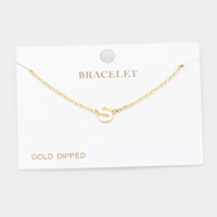 -S- Gold Dipped Metal Monogram Charm Bracelet