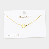 -U- Gold Dipped Metal Monogram Charm Bracelet