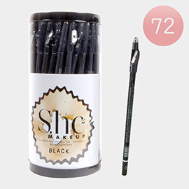 72PCS - Waterproof Black Eye and Lip Pencils with Sharpeners