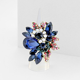 Floral Multi Stone Stretch Ring