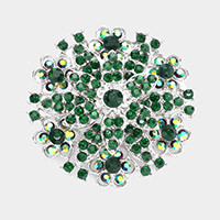 Glass crystal bouquet brooch