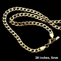 20 INCH, 5mm Stainless Steel Metal Chain Necklace
