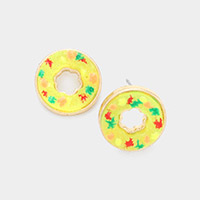 Druzy Donut Stud Earrings