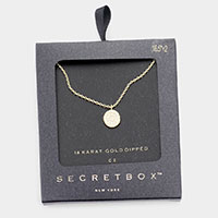 Secret Box _ 14K Gold Dipped CZ Round Pendant Necklace