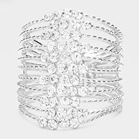 Bubble Stone Detail Split Hinged Bracelet