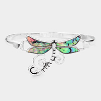 Abalone Metal Dragonfly Hook Bracelet