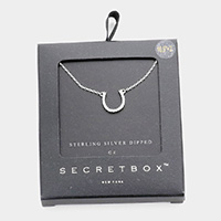 Secret Box _ Sterling Silver Dipped CZ Horseshoe Pendant Necklace