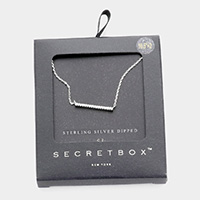 Secret Box _ Sterling Silver Dipped CZ Bar Pendant Necklace