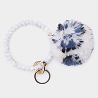 Faceted Beaded Pom Pom KeyChain / Bracelet