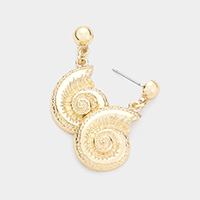 Metal Ammonite Dangle Earrings
