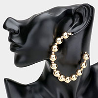 Metal Ball Hoop Earrings