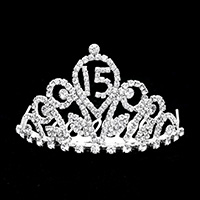 Sweet 15 Rhinestone Princess Mini Tiara